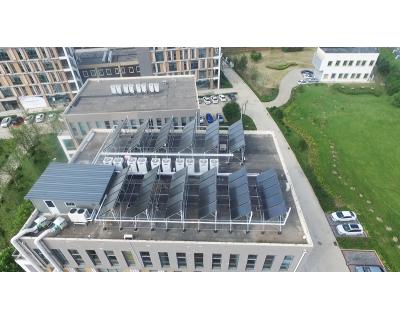 河北廊坊市工業園區太陽能+空氣源熱泵+儲熱+新風，冷、熱、電“多能互補四聯供”系統工程取代電鍋爐、取代中央空調