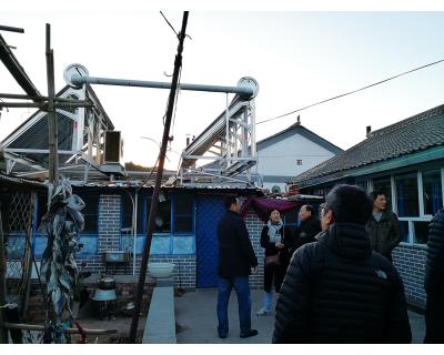 北京市延慶縣四海鎮黑漢嶺太陽能+空氣能+儲熱+電磁能多能聯供清潔采暖系統取代散煤火爐